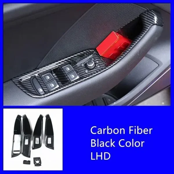 Consola central tablero pegatinas tiras fibra de carbono decoración de puerta de coche cubierta embellecedora accesorios de Interior de coche Para Audi A3 8V S3 - Imagen 12