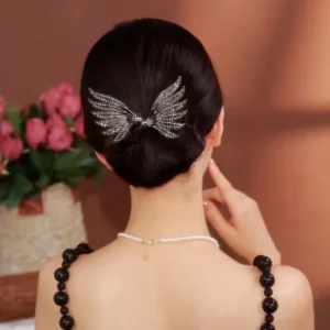 Rizador de alas de cristal para mujer, horquilla de temperamento exquisita, horquillas rizadoras, accesorios para el cabello