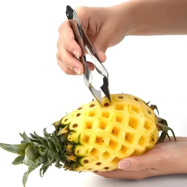 Pelador de ojos de piña, cortador de acero inoxidable, práctico removedor de semillas, Clip, utensilios de cocina para el hogar, Clips rebanadores de piña, 2 uds.