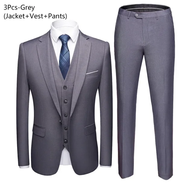 Trajes de hombre para boda, 3 piezas, conjunto elegante de 2 trajes, Blazers, chaquetas clásicas de negocios de lujo a la moda, chaleco, pantalones, ropa Formal 2024 - Imagen 11