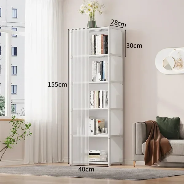 Armario a prueba de polvo de 6/5 capas, estantería de partición de alta capacidad para dormitorio, gabinete de almacenamiento de Montaje Simple abierto, muebles de dormitorio - Imagen 10