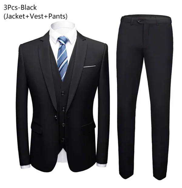 Trajes de hombre para boda, 3 piezas, conjunto elegante de 2 trajes, Blazers, chaquetas clásicas de negocios de lujo a la moda, chaleco, pantalones, ropa Formal 2024 - Imagen 10