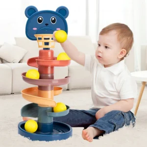 Juguetes para bebés, torre de pila de bola rodante, juguete educativo para edades tempranas para bebés, pista giratoria, regalo educativo para bebés, juguete apilable para niños
