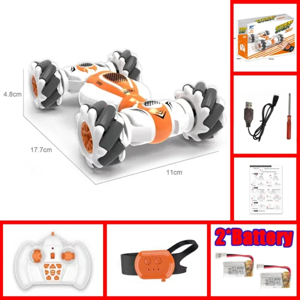 Control remoto reloj Sensor de gestos juguete eléctrico RC Drift Car 2,4 GHz 4WD rotación regalo para niños cumpleaños Samll RC Stunt Car - Imagen 12