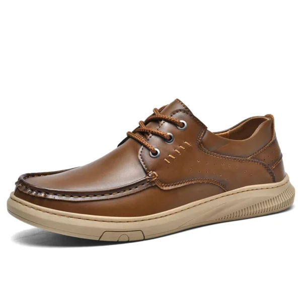 Zapatos de cuero de vaca de capa superior para hombre, zapatos informales para primavera y verano, suela suave, cómodos zapatos de conducción de cuero genuino para hombre - Imagen 9