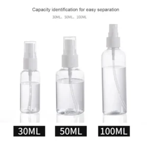 Botella pulverizadora de plástico transparente portátil aspersor de plantas suministros de jardín rociador de riego 3 uds 30ml/50ml/100ml