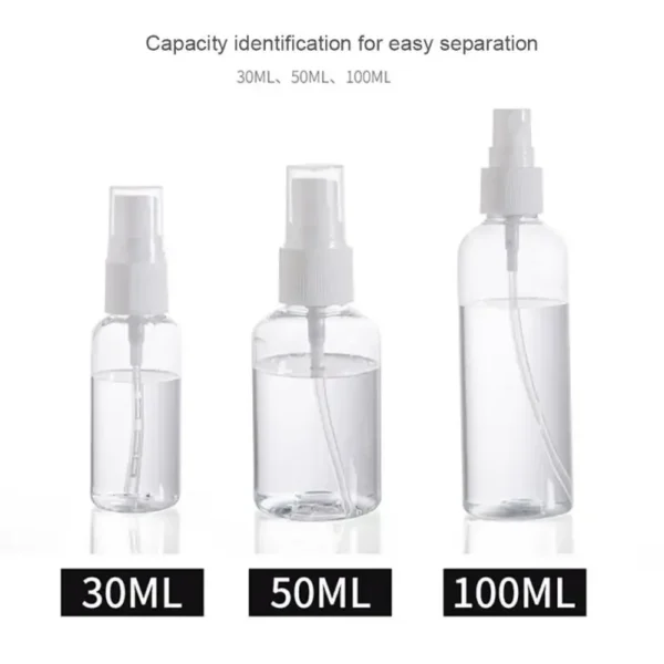 Botella pulverizadora de plástico transparente portátil aspersor de plantas suministros de jardín rociador de riego 3 uds 30ml/50ml/100ml