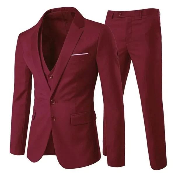 Trajes elegantes para hombre para boda, 3 piezas, 2 conjuntos de chaquetas, chaleco, pantalones, Blazers de lujo, traje clásico ajustado, traje Formal completo 2024 - Imagen 21