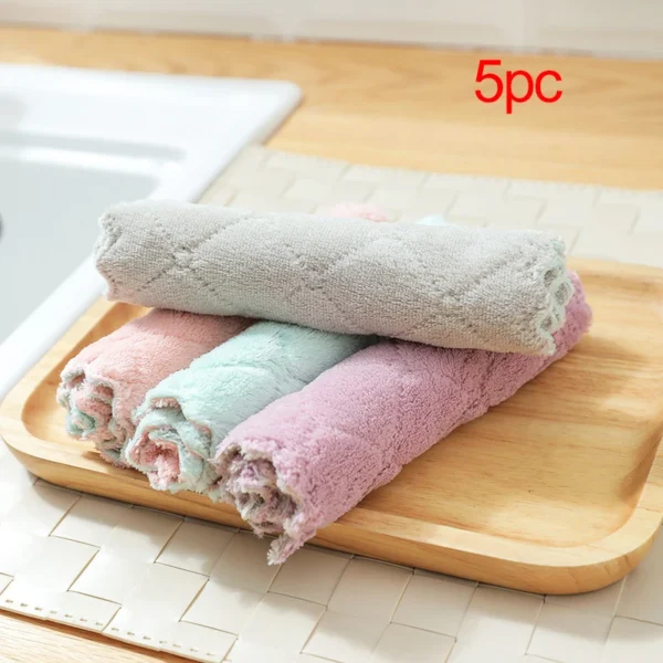Accesorios de cocina paño de microfibra súper absorbente vajilla toalla de limpieza del hogar utensilios de cocina Gadget ALI253 5/10PC - Imagen 8