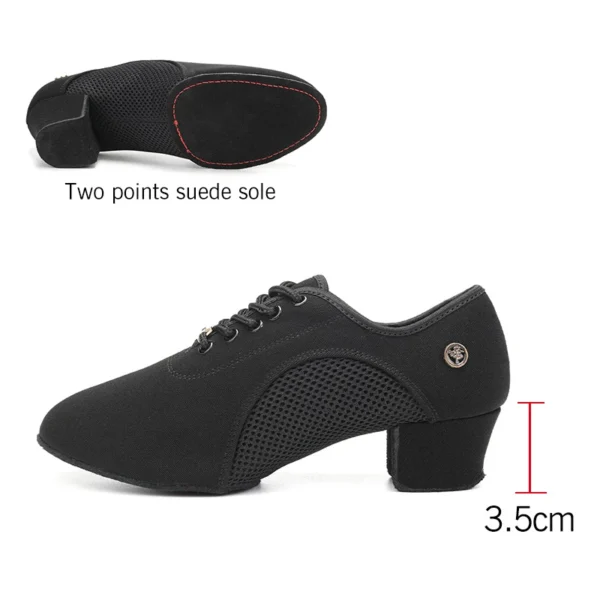 Zapatos de baile de salón latino para mujer con cordones práctica punta cerrada zapatos de baile modernos para enseñanza de baile de Salsa - Imagen 16
