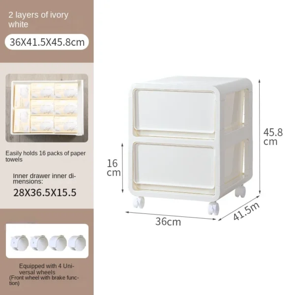 Caja de almacenamiento multicapa plegable, armario multifuncional para sala de estar, estante de almacenamiento de muebles, 45, 55, 65, 75cm - Imagen 9