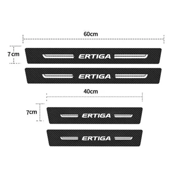 Pegatinas de alféizar de puerta delantera y trasera de coche para Suzuki ERTIGA Logo 2023, placa protectora de parachoques de maletero, accesorios embellecedores antiarañazos - Imagen 3