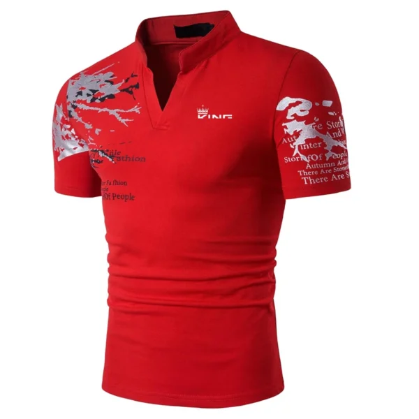 Polo para hombre, camisa de Golf con estampado gráfico, cuello en V, calle al aire libre, manga corta, ropa estampada, moda deportiva, ropa de calle de diseñador - Imagen 2