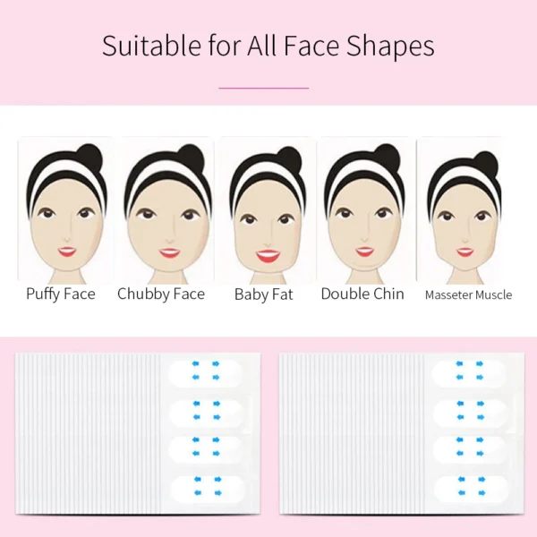 Parche de estiramiento Facial antiarrugas, pegatina para la frente, la mejilla y la barbilla, parches de estiramiento de la piel Facial antienvejecimiento, tiras eliminadoras de arrugas - Imagen 4