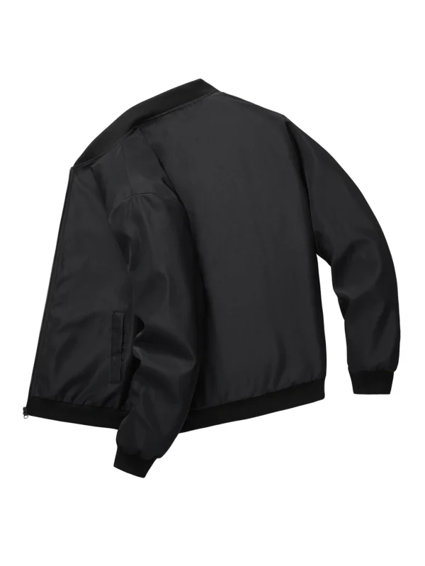 Chaqueta corta holgada de Color sólido con cuello de béisbol para hombres de negocios Casual abrigo fino tendencia - Imagen 2
