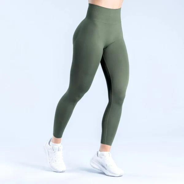 Pantalones de Yoga de cintura sólida sin costuras para mujer, pantalones deportivos ajustados sexis con cintura de tres secciones para levantamiento de cadera, pantalones de Yoga para ejercicio físico - Imagen 19