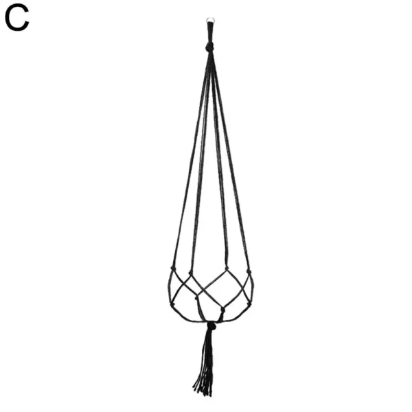 Cesta colgante de cuerda trenzada para maceta de flores, colgador de red de macramé de paja para jardín, soporte artesanal para plantas, accesorios de decoración de balcón, 1 piezas - Imagen 8