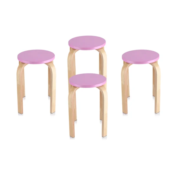 Taburete apilable de madera doblada antideslizante, con alfombrilla suave antideslizante, Color caramelo, muebles para el hogar, decoración de habitación de niños, 1 ud. - Imagen 3