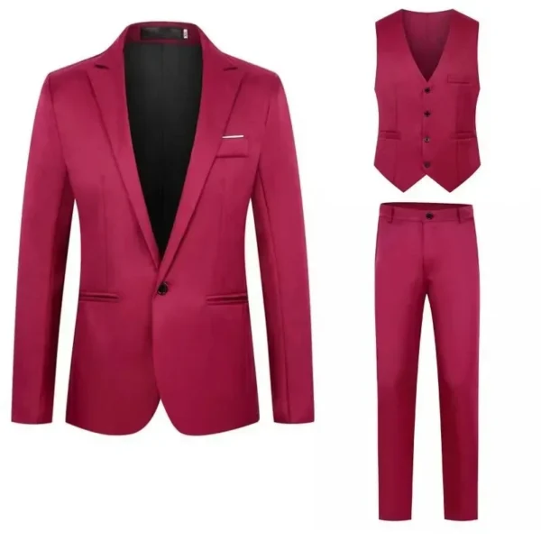 Trajes de hombre para boda, 3 piezas, conjunto elegante de 2 trajes, Blazers, chaquetas clásicas de negocios de lujo a la moda, chaleco, pantalones, ropa Formal 2024 - Imagen 16