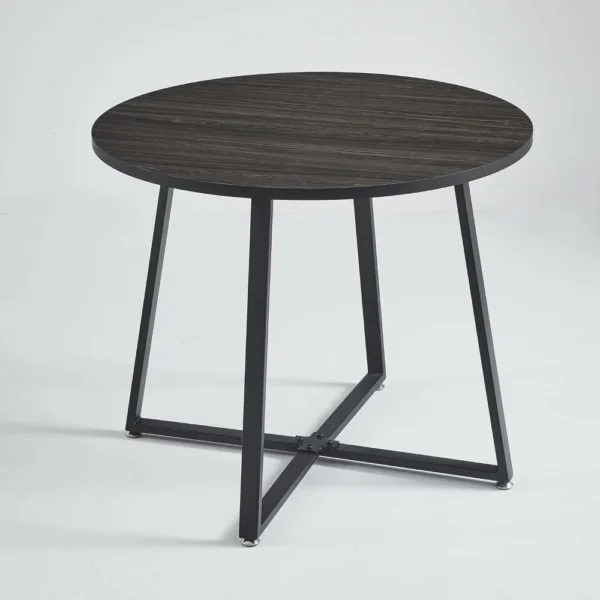 Juego de mesa de comedor redonda moderna de 5 piezas, mesa de madera de 35 pulgadas con 4 sillas tapizadas de terciopelo, muebles compactos que ahorran espacio para - Imagen 3
