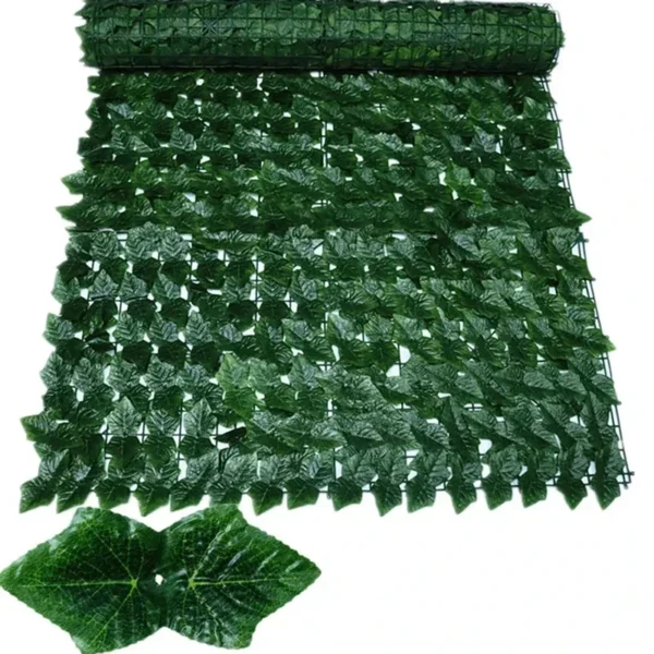 Paneles de valla de hojas verdes, seto de hiedra Artificial, pantalla de valla de privacidad falsa para decoración de hogar, jardín al aire libre, balcón, 1x3m - Imagen 2