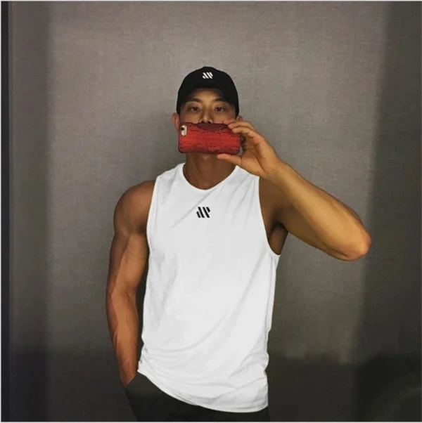 Camiseta sin mangas para gimnasio y fitness para hombre, camiseta sin mangas para Fitness, chaleco deportivo transpirable de malla para hombre, camiseta interior para gimnasio, chaleco para correr para hombre - Imagen 2