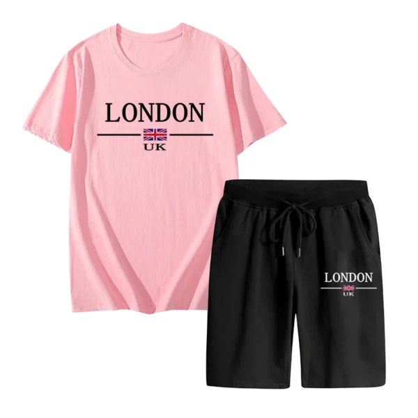 Camiseta Popular de verano para hombre + traje corto, traje deportivo estampado, moda informal, Camiseta de algodón puro de manga corta, traje para correr - Imagen 7