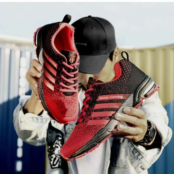 Zapatillas de deporte para Hombre, zapatos deportivos negros cómodos de malla transpirable a la moda, calzado informal antideslizante para correr al aire libre, Zapatillas para Hombre - Imagen 6