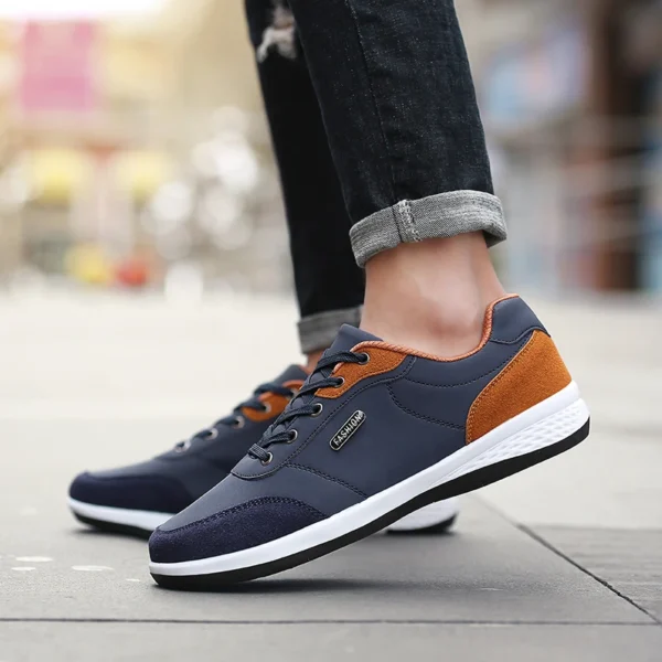 Zapatos de hombre primavera otoño zapatillas impermeables para caminar ocio zapatos deportivos de cuero para hombre calzado antideslizante tenis para hombres - Imagen 5