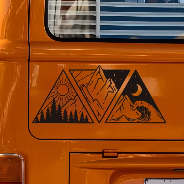 Calcomanías de montaña oceánica de estilo de coche, decoración de Camper Van, autocaravana, SUV, pegatinas de vinilo, accesorios, piezas de automóvil de sintonización - Imagen 2