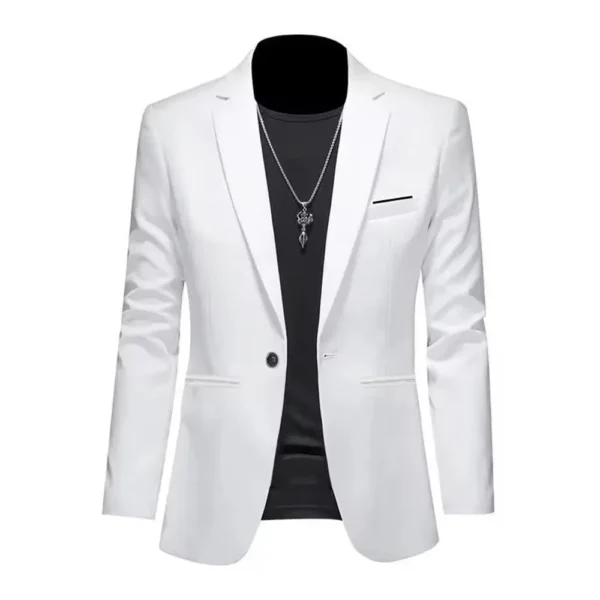 Chaqueta de traje de Boutique de ocio a la moda para hombre, traje informal de negocios de otoño, ajustado, sin planchar, traje de un solo botón - Imagen 10