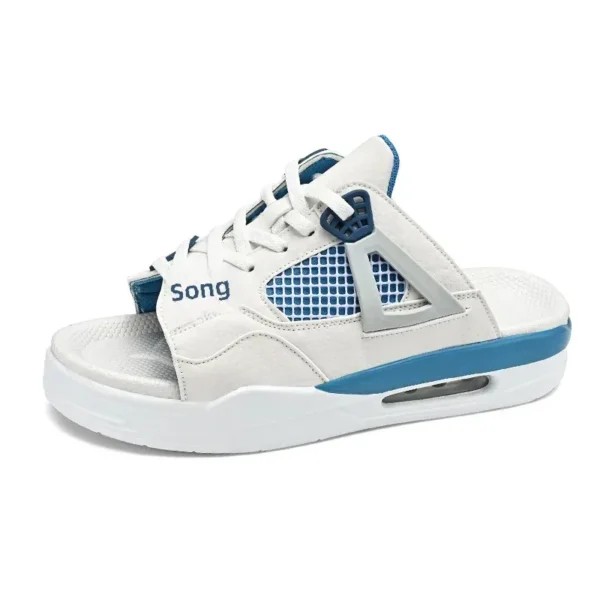 Zapatillas de moda para hombre, novedad de verano, estilo transfronterizo, talla grande, antideslizante, parte inferior gruesa, cojín de aire, zapatos de playa de una sola línea - Imagen 5