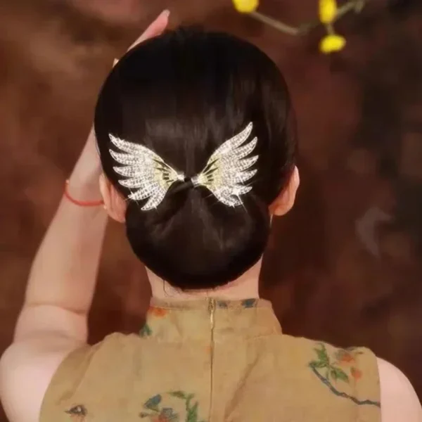 Rizador de alas de cristal para mujer, horquilla de temperamento exquisita, horquillas rizadoras, accesorios para el cabello - Imagen 6