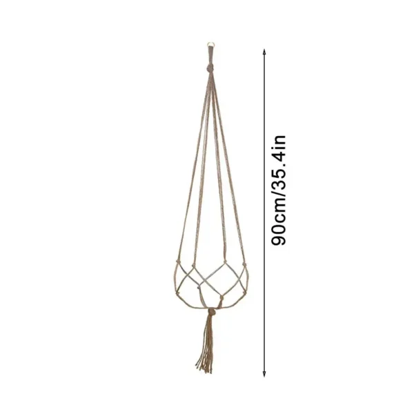 Cesta colgante de cuerda trenzada para maceta de flores, colgador de red de macramé de paja para jardín, soporte artesanal para plantas, accesorios de decoración de balcón, 1 piezas - Imagen 6