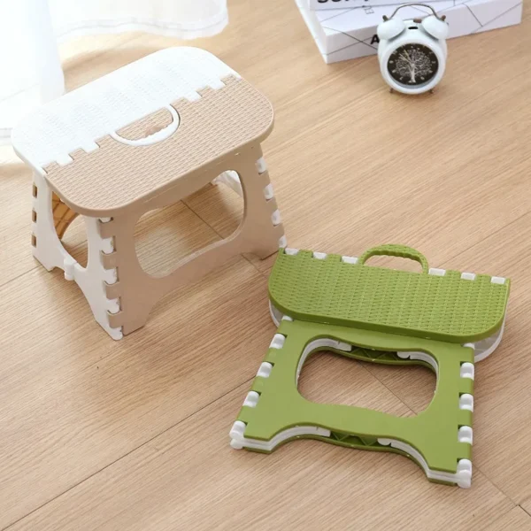 Taburete plegable de plástico grueso para puesto, taburete para niños, taburete de tren portátil ligero, taburete bajo para adultos, muebles que ahorran espacio - Imagen 2
