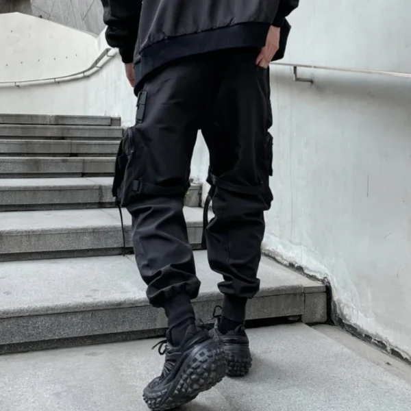 Ropa técnica táctica con cintas multibolsillos para hombre, pantalones Cargo Harajuku Punk Hip Hop, pantalones para correr, ropa de calle informal - Imagen 3