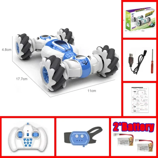 Control remoto reloj Sensor de gestos juguete eléctrico RC Drift Car 2,4 GHz 4WD rotación regalo para niños cumpleaños Samll RC Stunt Car - Imagen 11