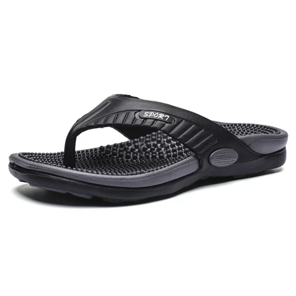 Chanclas de masaje para hombre, zapatos de playa transpirables de verano, sandalias, chanclas de lujo para hombre, zapatillas transpirables de talla grande 46 - Imagen 7