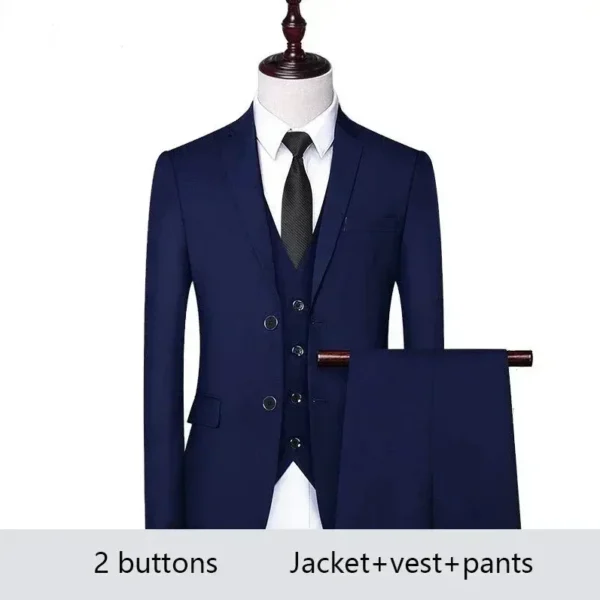 Trajes de boda para hombre, conjunto de 3 piezas, 2 trajes, chaquetas elegantes de alta calidad, chaleco, pantalones, Blazers, ropa Formal clásica de lujo 2024 - Imagen 11