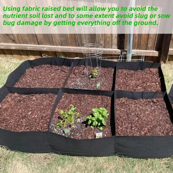 Bolsa para plantar jardín, bolsa de cultivo de fieltro multigiro, maceta rectangular para plantar vivero, vegetales, tomates, patatas, contenedor para plantar plantas - Imagen 6