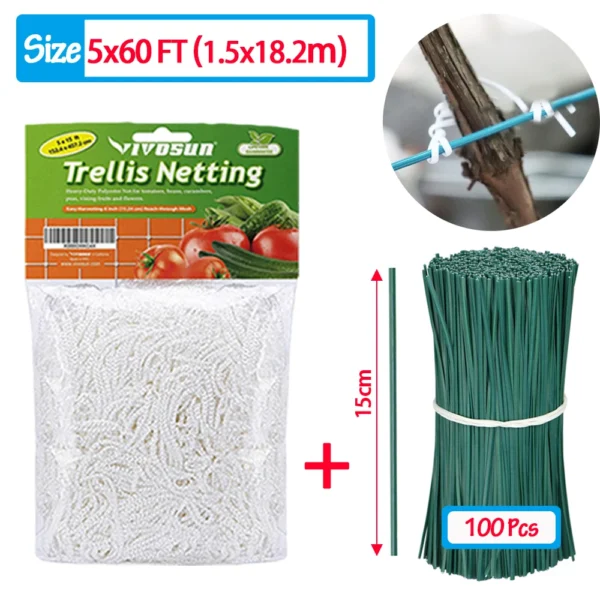 Red de escalada para jardín, red de enrejado, soporte para plantas de alta resistencia para flores, vegetales, vid, huerto, herramientas de jardinería - Imagen 9