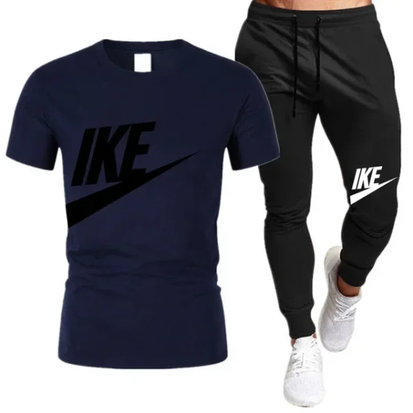 Conjuntos de verano para hombre, chándal coreano a la moda, camisetas de manga corta + pantalones cortos deportivos, traje informal para hombre, conjuntos para correr para hombre - Imagen 16