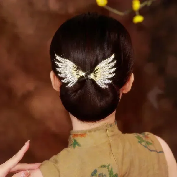 Rizador de alas de cristal para mujer, horquilla de temperamento exquisita, horquillas rizadoras, accesorios para el cabello - Imagen 8