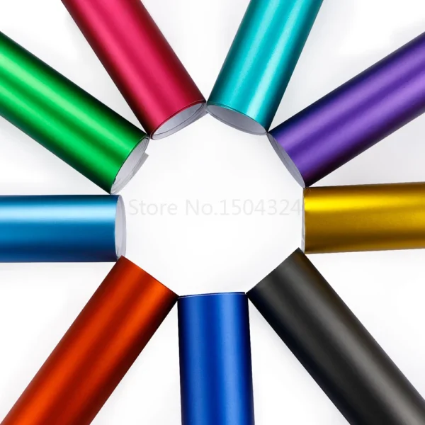 Pegatina de satén mate de 50x400/600cm, película decorativa de revestimiento de vinilo, calcomanías DIY para modificación de coche, accesorios exteriores - Imagen 2