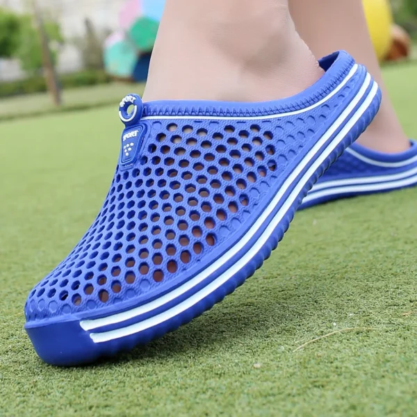 Zapatillas transpirables para hombre, sandalias con agujeros Baotou para exteriores, chanclas de playa, chanclas informales para hombre, sandalias con plataforma - Imagen 5