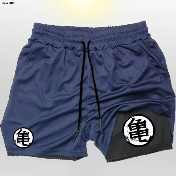 Pantalones cortos para correr hombres Fitness entrenamiento de gimnasia 2 en 1 pantalones cortos deportivos entrenamiento de secado rápido correr pantalones cortos de doble cubierta - Imagen 11