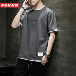 Camiseta informal para hombre, camiseta informal de algodón puro transpirable a la moda de manga corta de diseño de alta calidad para hombre
