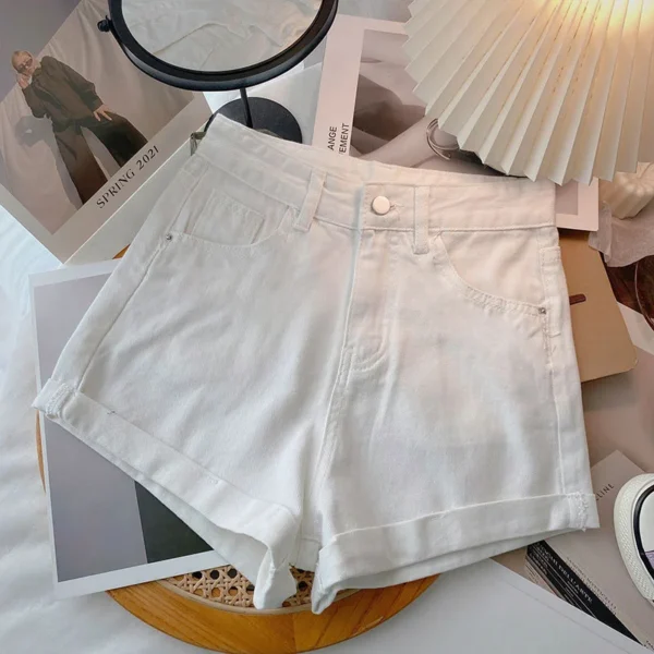 Pantalones vaqueros de cintura alta de talla grande para mujer, pantalón informal, versátil, a la moda, línea A, Material de algodón, estilo cilindro recto - Imagen 6
