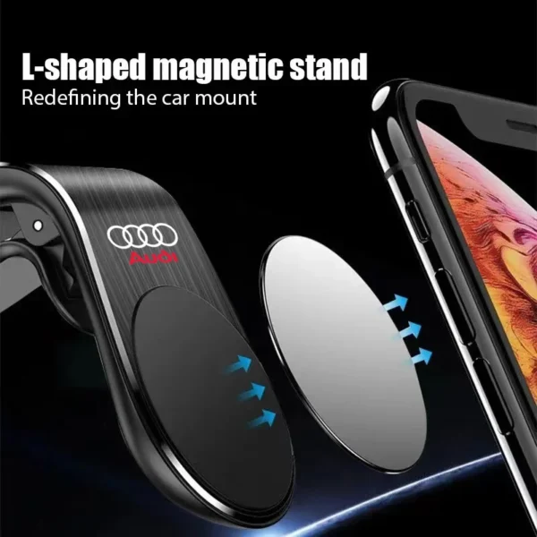 Soporte magnético para teléfono de coche, soporte para teléfono con Clip para Audi Badge A3 A4 A5 A6 A7 A8 Q3 Q5 SQ3 SQ4 S3 S4 S5, accesorios para coche - Imagen 2