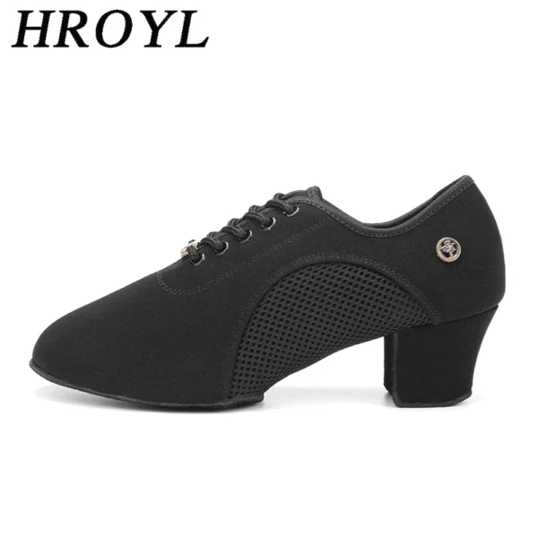 Zapatos de baile de salón latino para mujer con cordones práctica punta cerrada zapatos de baile modernos para enseñanza de baile de Salsa